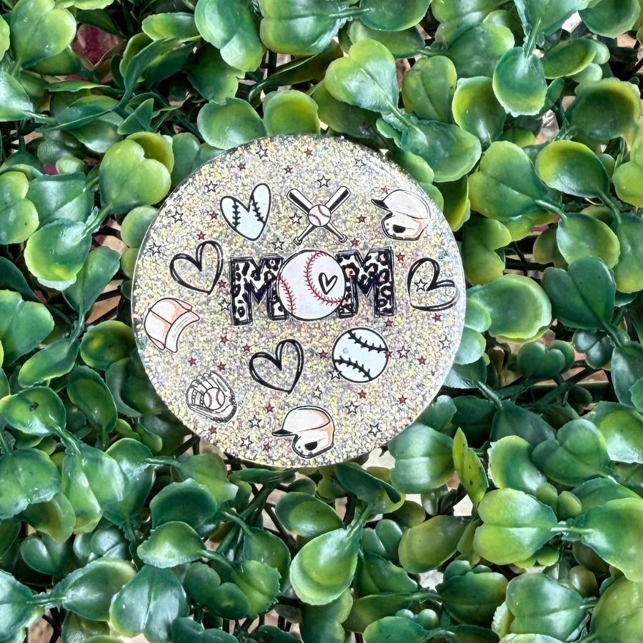 PYP- Baseball Mom Leopard Glitter Acrylic