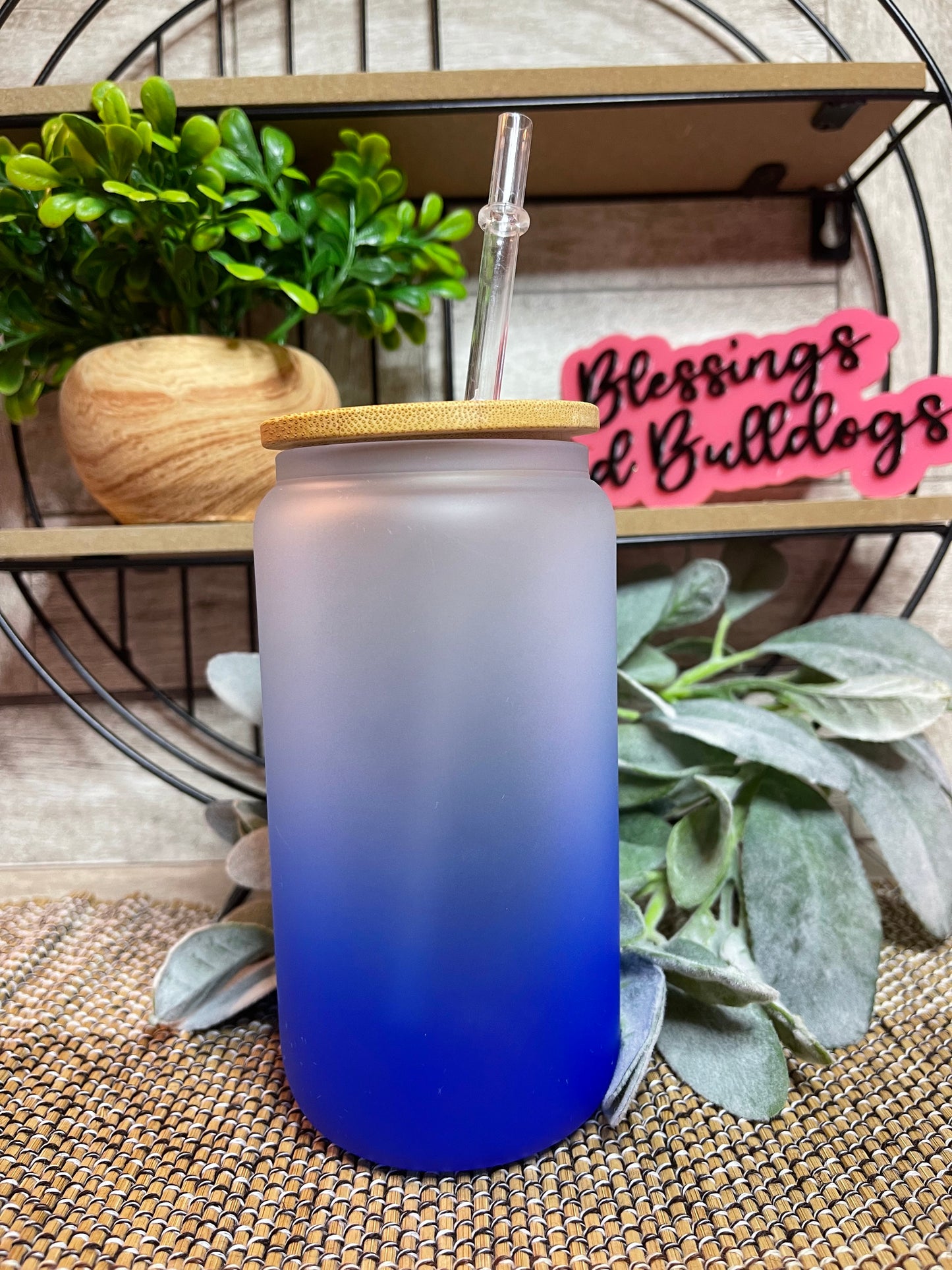 16 oz. Frosted Ombre Glass Can