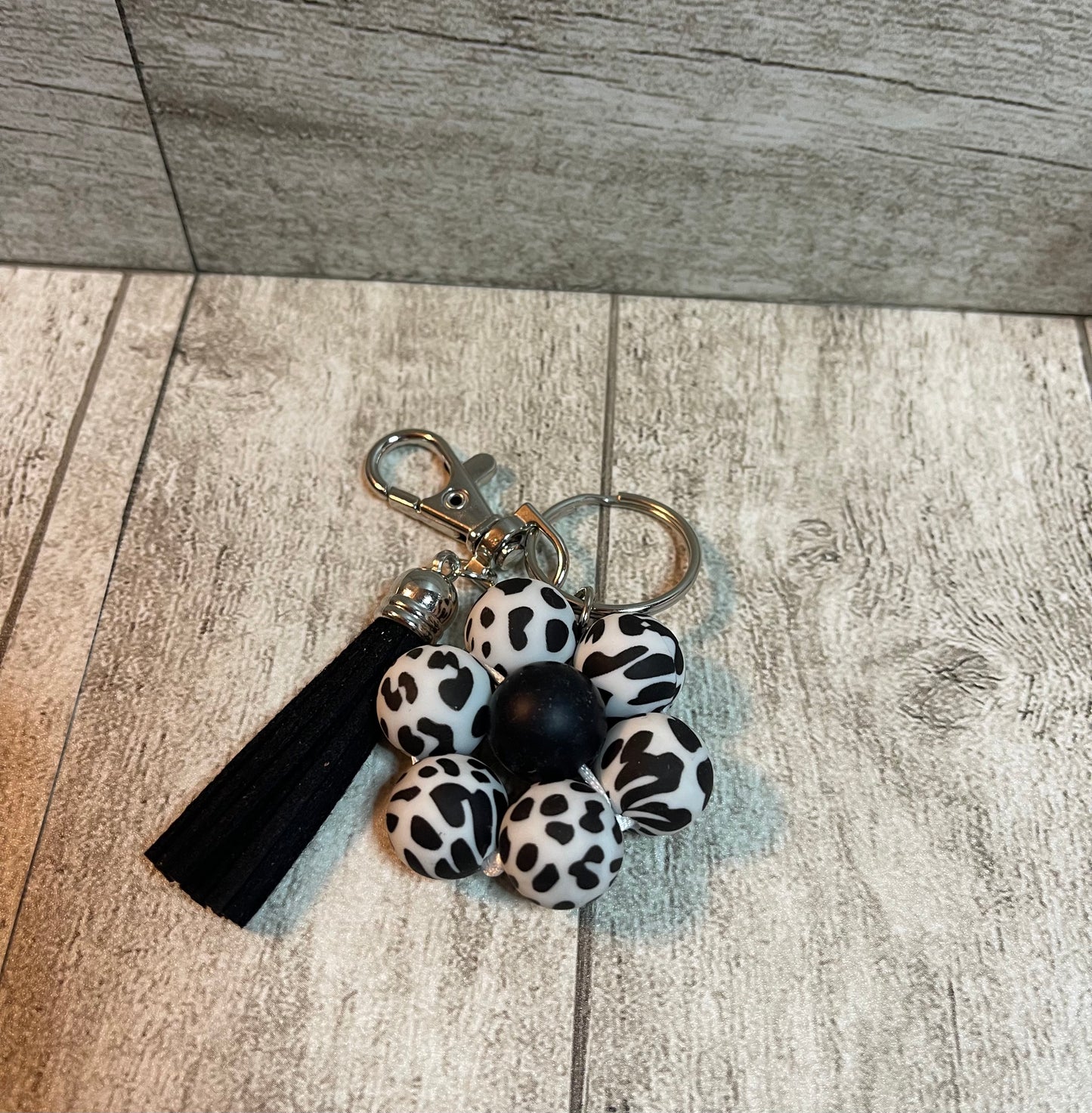 Cow Print Key Chain