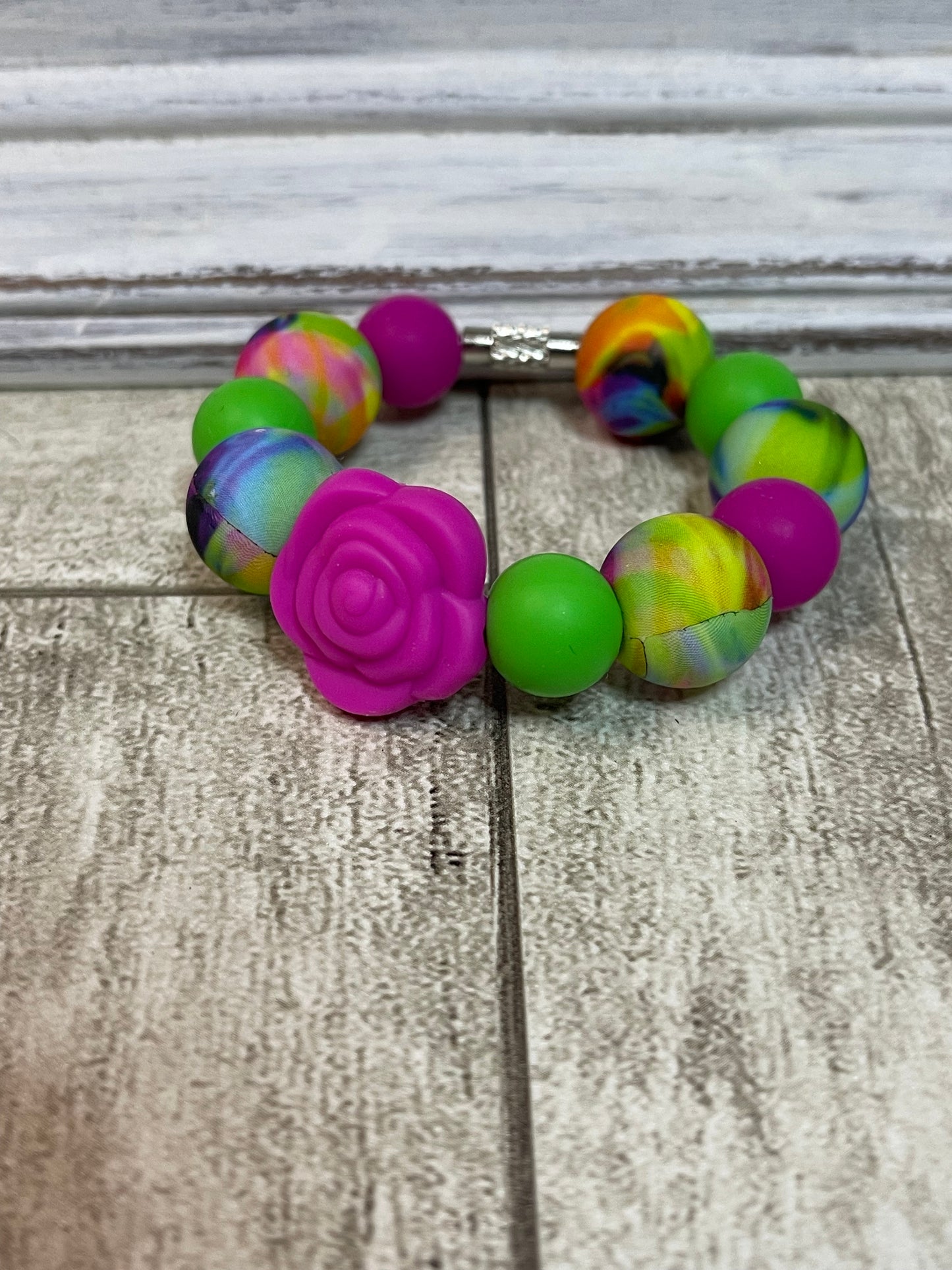 Tie Dye Rose Charm