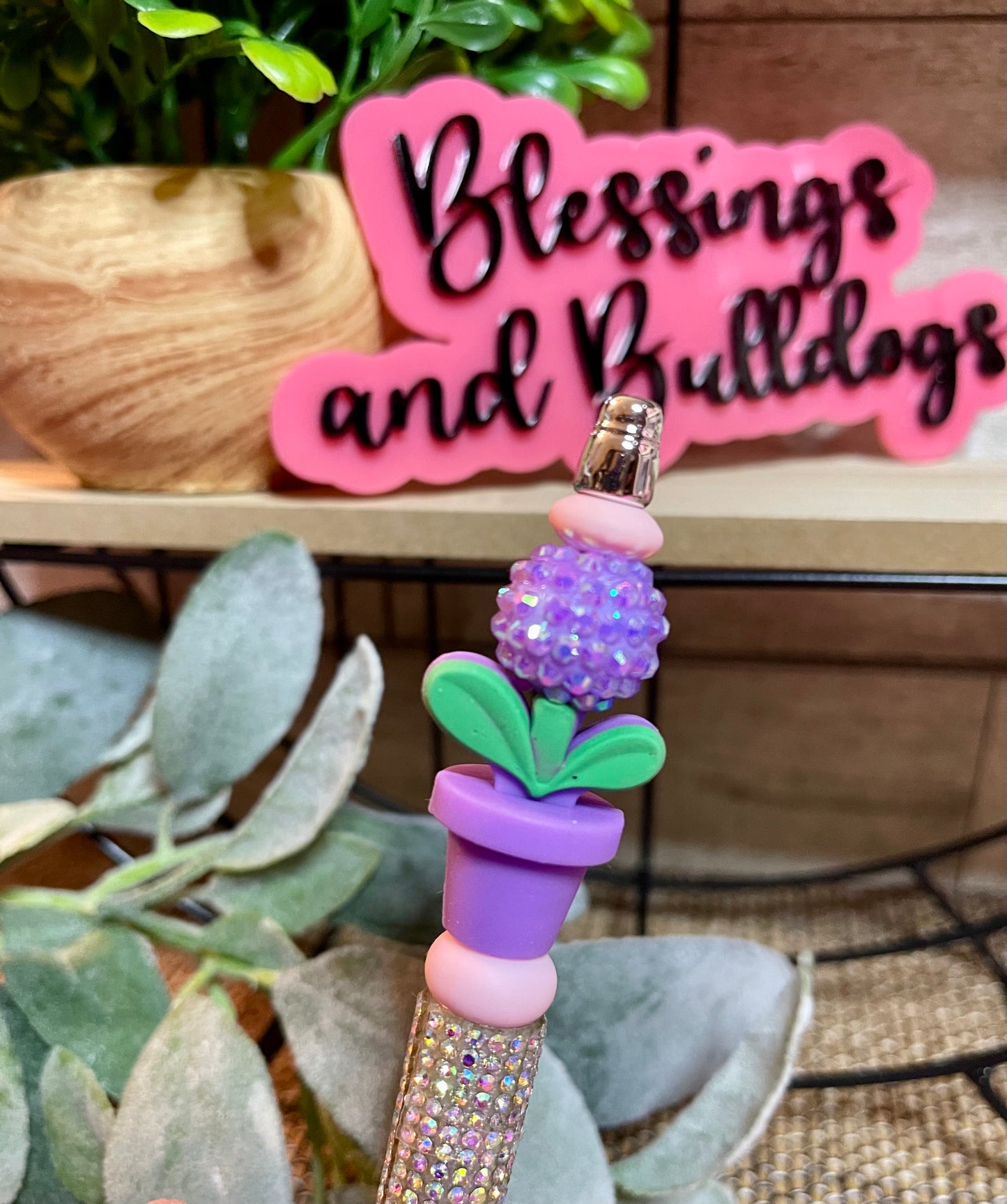 Purple Flower Pot Pen