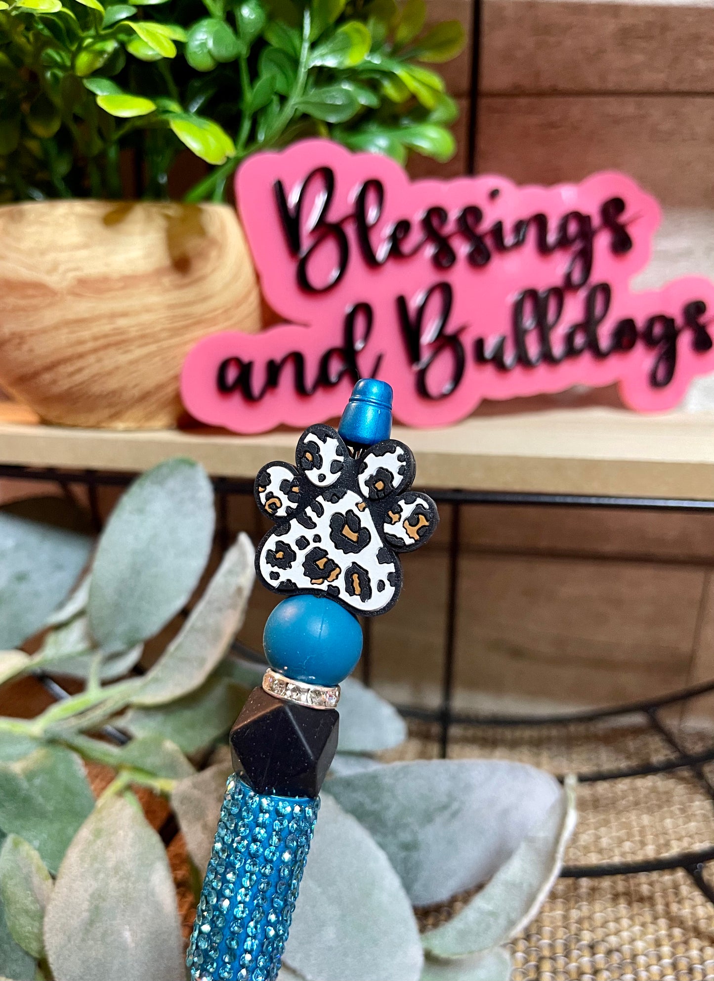 Dog Paw Turquoise Pen