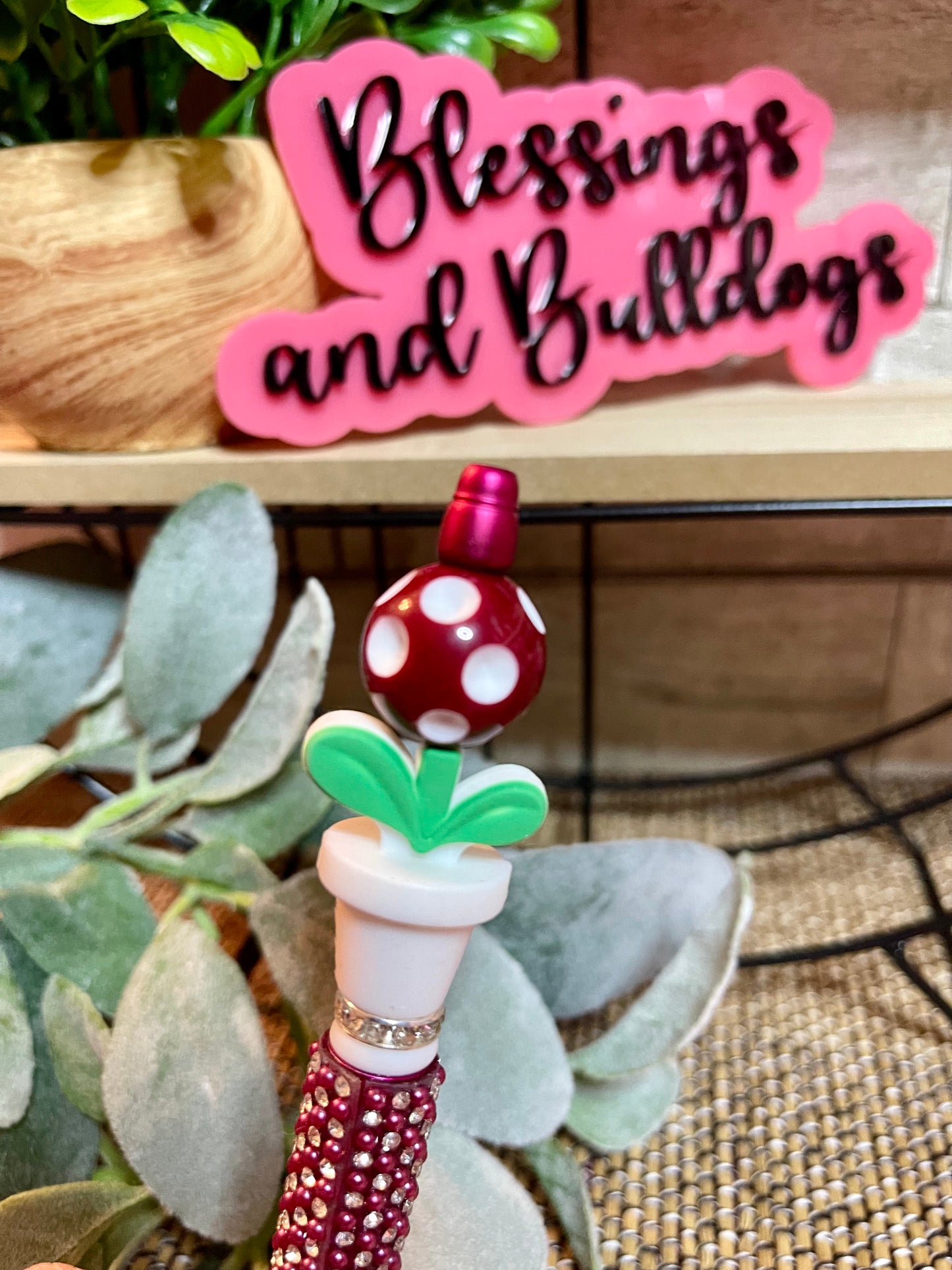 Polka Dot Flower Pot Pen