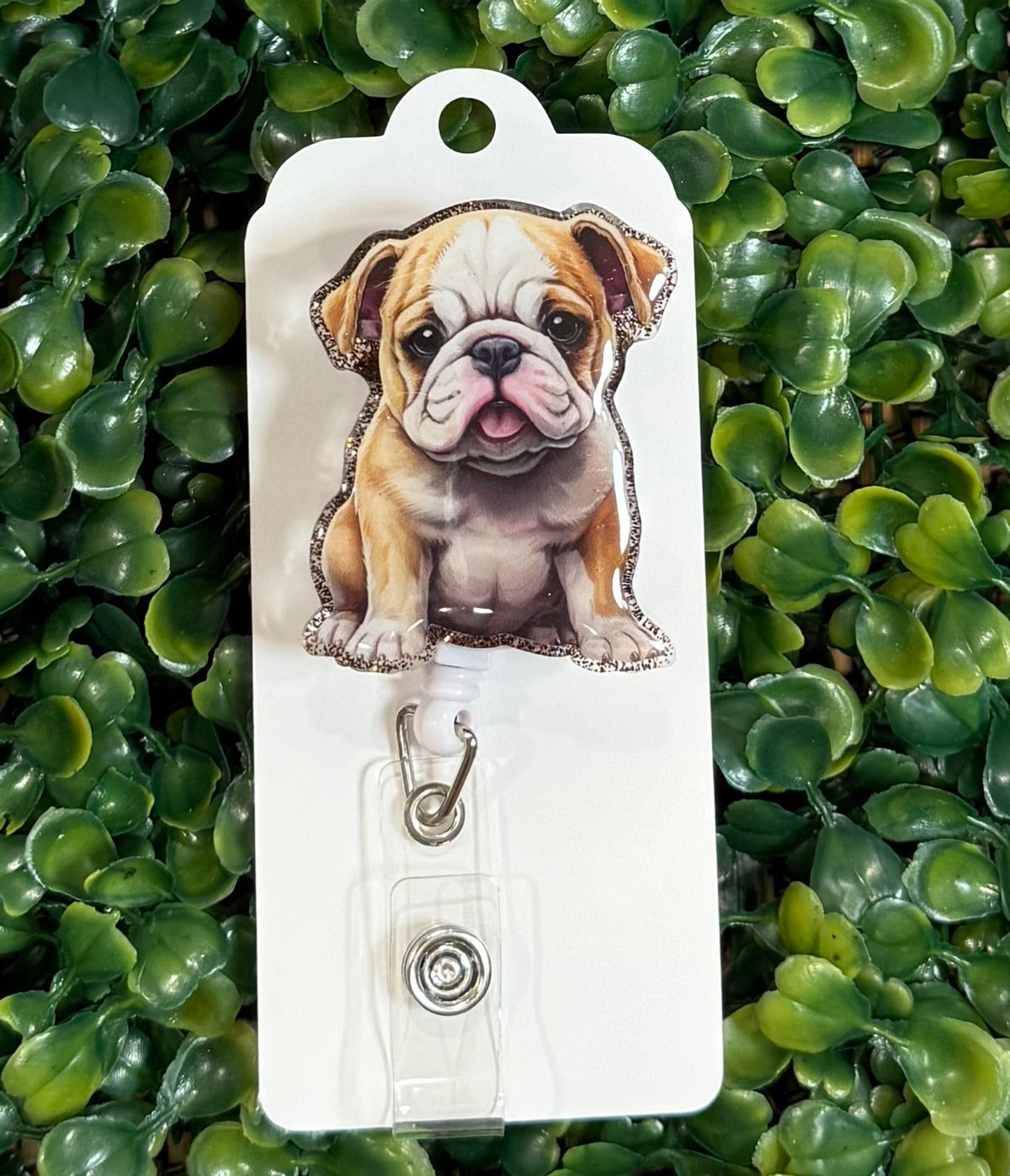 English Bulldog Badge Reel