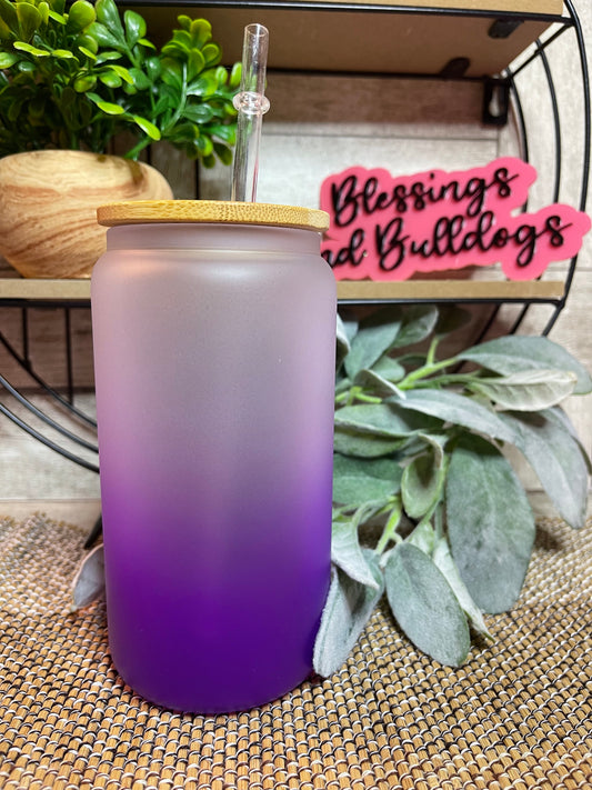 16 oz. Frosted Ombre Glass Can