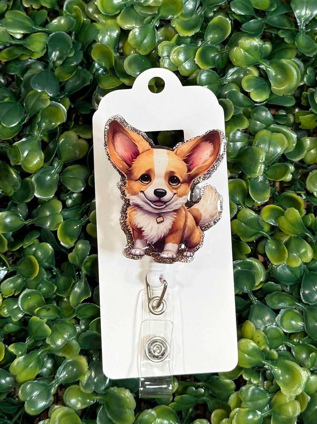 Corgi Badge Reel