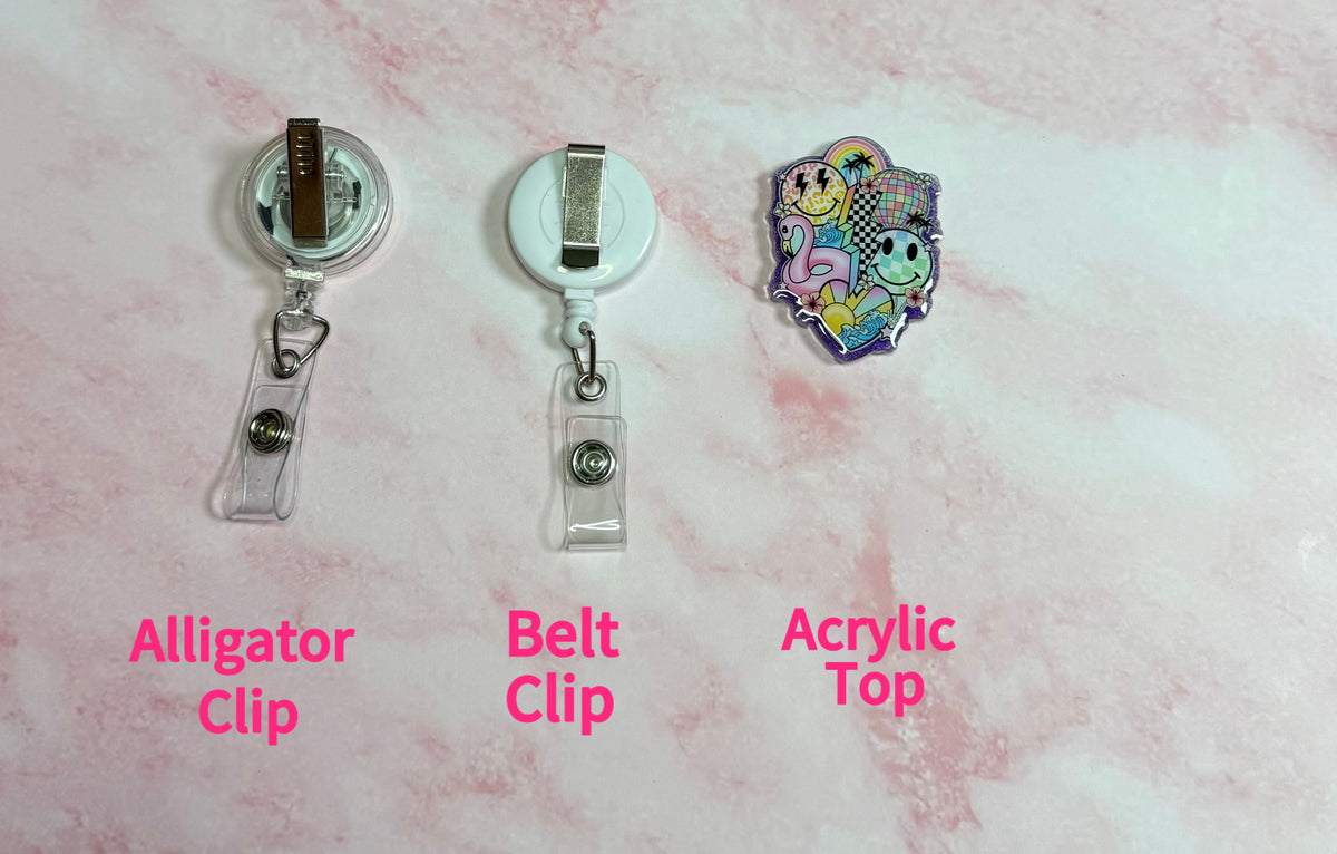 Teal Glitter Bow Badge Reel 💙