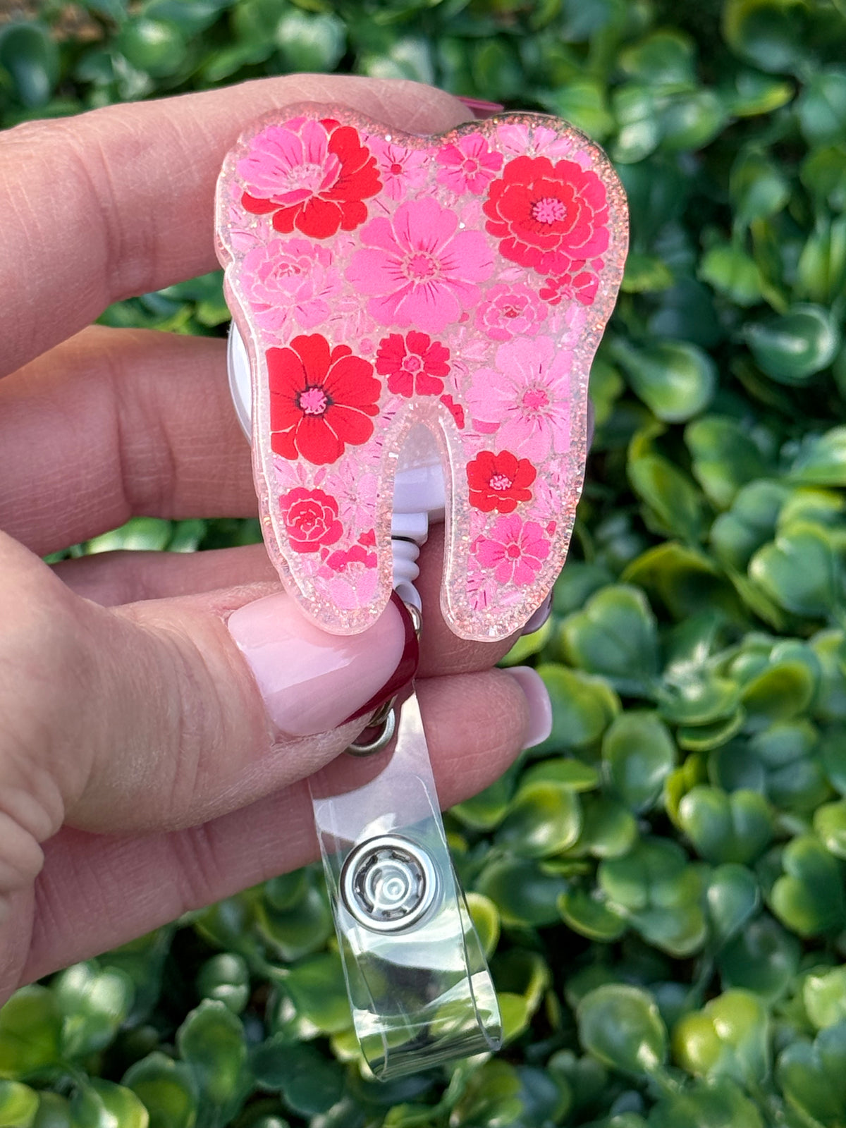 Floral Tooth Badge Reel