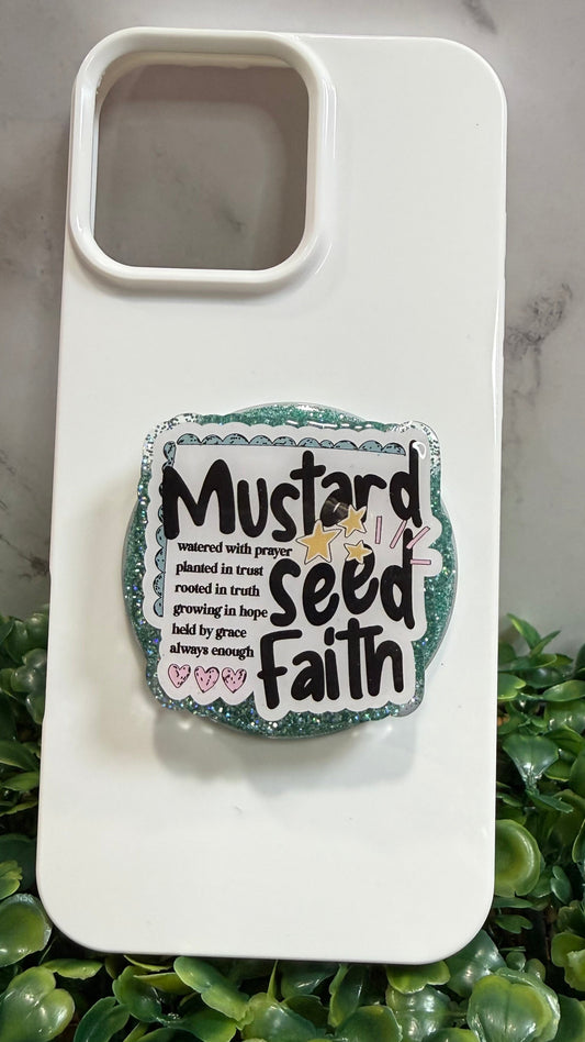 Mustard Seed Faith Glitter MagSafe Phone Grip