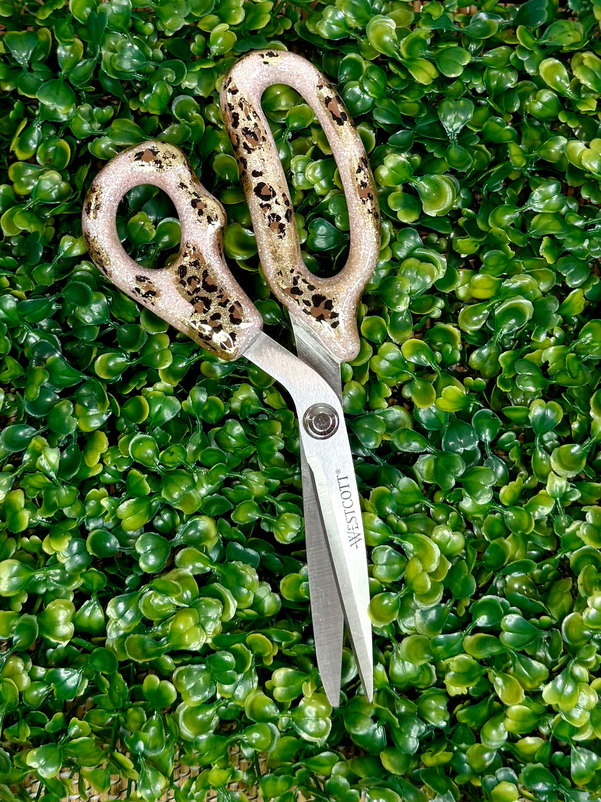 Pink Glitter & Leopard Accents-Multipurpose. Scissors