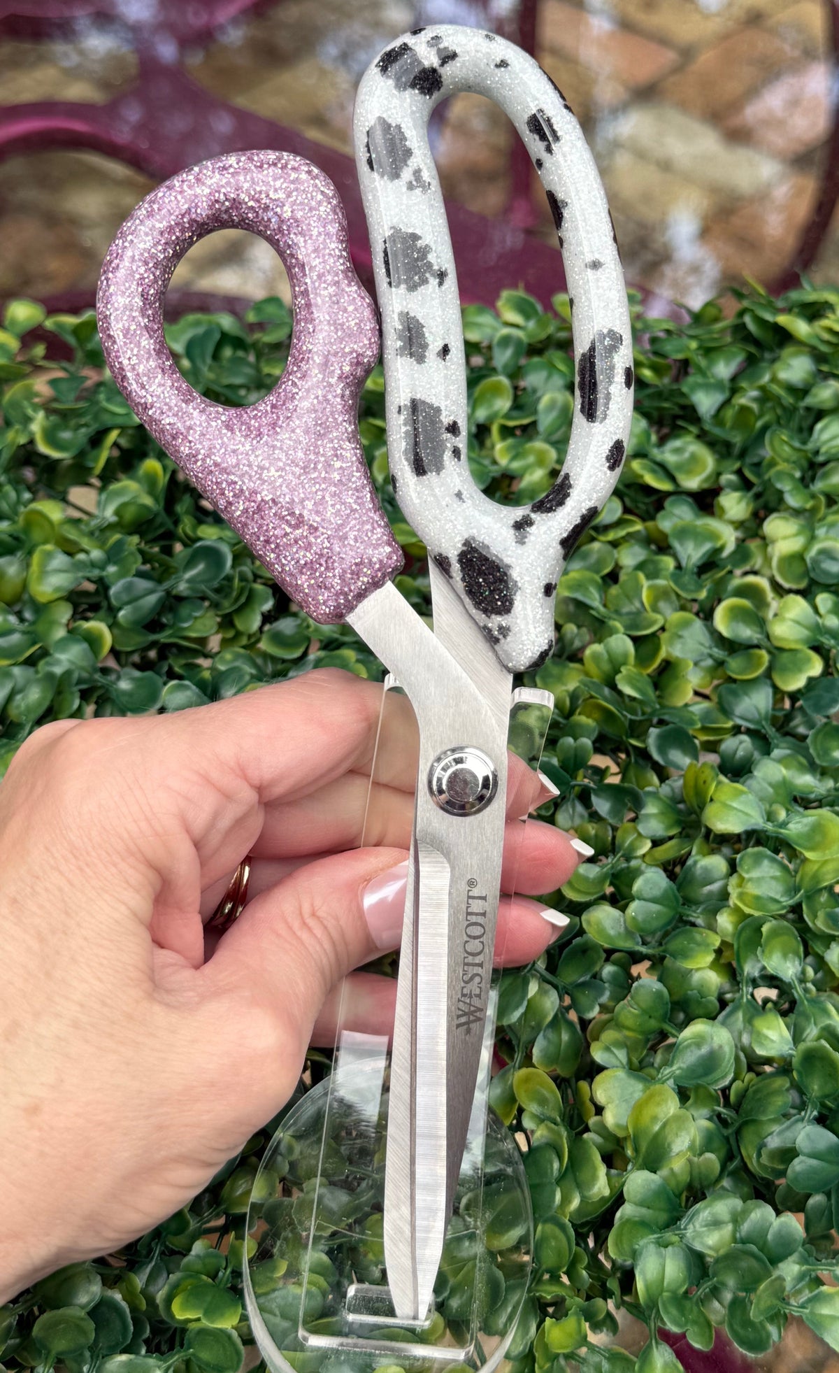 Cow Print with Purple Accents -Multipurpose. Scissors