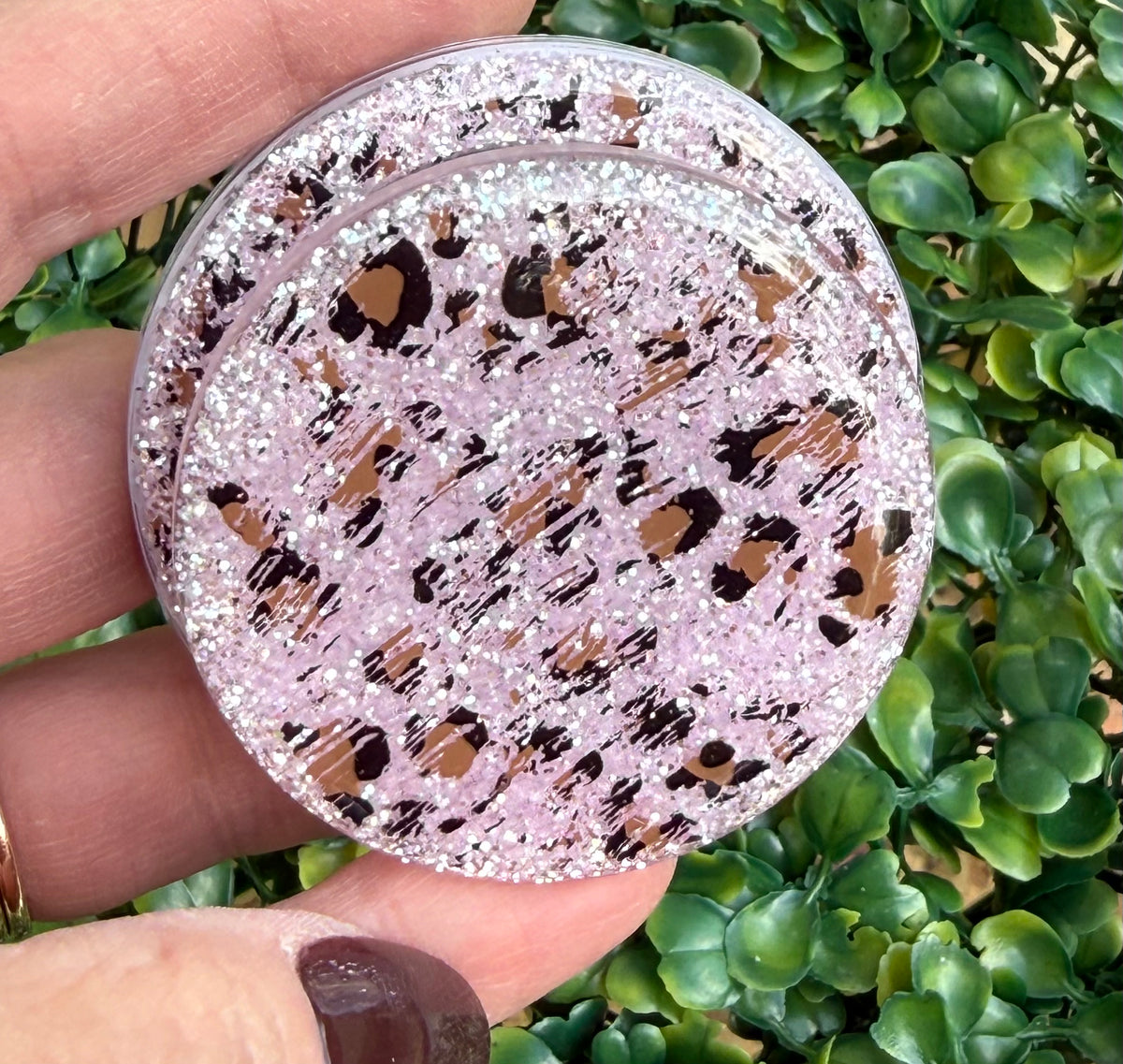 Lilac Leopard Glitter MagSafe Phone Grip