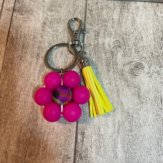 Pink and Yellow Key Chain